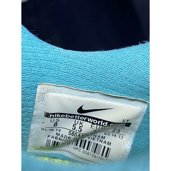 NIKE FLEX 2013 RN RUNNING WOMEN'S SHOES Size 8 Turquoise Green Blue Pink - Picture 7 of 8